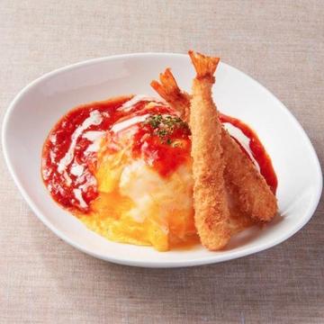 海老フライ＆濃厚トマトソースオムライス Fried shrimp ＆ tomato sauce omelette rice