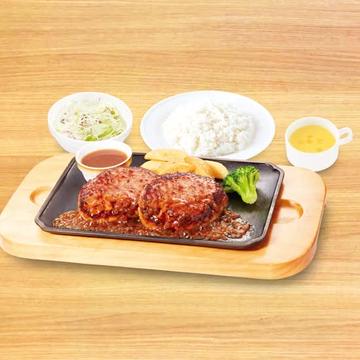 【947】手ごねハンバーグ300ｇ弁当&コーンスープセット
