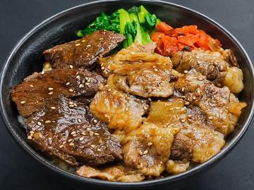 1350- 炭焼き_牛カルビ/ハラミの 合盛り弁当