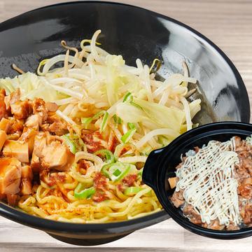 油まぜそば(辛い)+ミニ鶏チャーマヨ丼セット