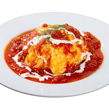 トマトクリームオムライス