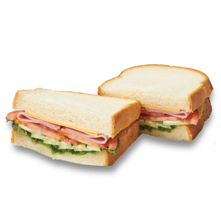 焼かないたっぷり野菜のハムチーズサンドUntoasted Ham ＆ Cheese Sandwich