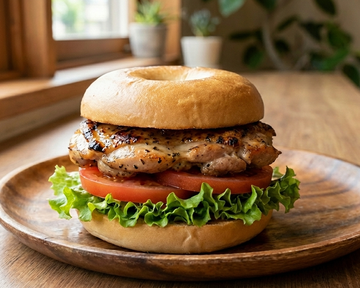 ジャマイカのソウルフード！ジャークチキンベーグルバーガー Jerk Chicken Bagle Burger
