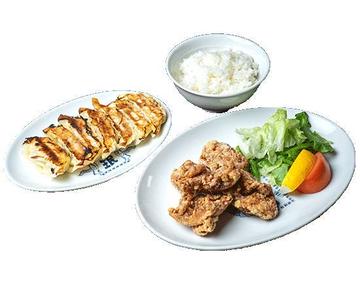 唐揚げ餃子ライスセット