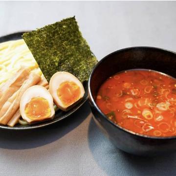 味玉・海苔乗せ辛つけ麺 Ajidama and seaweed spicy noodles