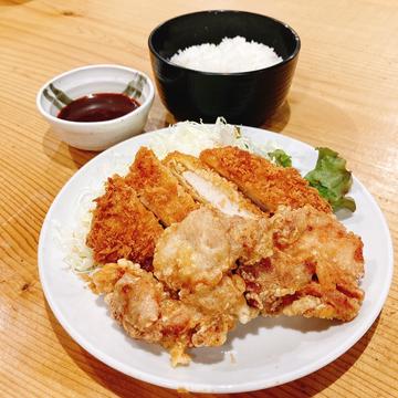 【人気NO.3】チキンカツ＆唐揚げ3個定食【カツソース】