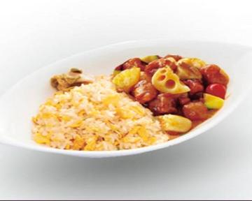 炒飯プレート(香醋のまろやか酢豚)Fried rice plate (Japanese yam lotus root)