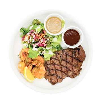 SURF＆TURF(ビーフステーキ＆ガーリックシュリンプ)プレート SURF ＆ TURF (Beef Steak ＆ Garlic Shrimp) Plate