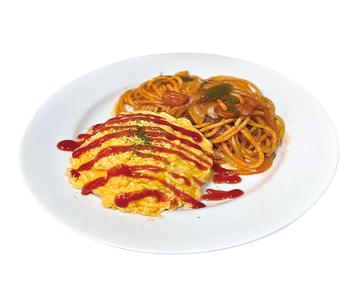 ふわとろオムライス×ナポリタン