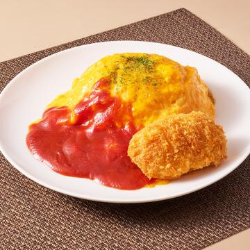 王道の濃厚ケチャップオムライス×クリームコロッケ