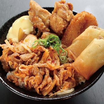 豚キムチ丼 500 (唐揚2+コロッケ1+春巻1) ≪1765≫