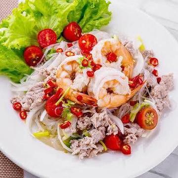 タイ式春雨サラダ、ヤムウンセン(豚肉と海老) 