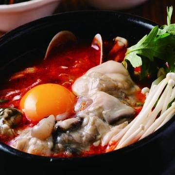 【期間限定】かき純豆腐チゲ定食(韓国惣菜3品、ご飯大盛り無料)