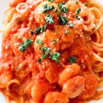 小海老のトマトクリームパスタ