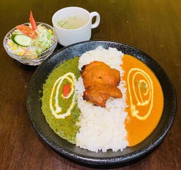 Curry rice and chicken Tika set カレーライスとチキンティッカ