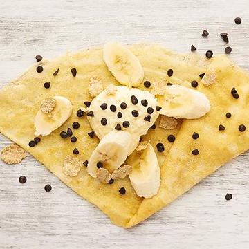 バナナとチョコチップと濃厚カスタードのクレープ