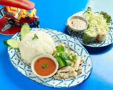 カオマンガイ・生春巻きset Khaw Man Ki・Fresh Spring Roll Set