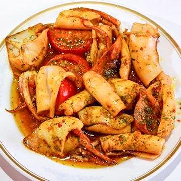 イカとトマトのグリル Squid tomato grill (nan or rice)