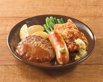 ハンバーグ&フランクソーセージ&竜田チキン甘辛醤ソース