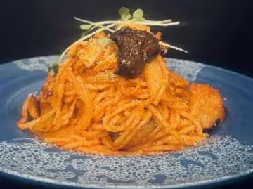 トマトとナシのパスタ