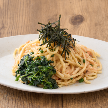 ほうれん草の明太子生パスタ Mentaiko Pasta with Spinach