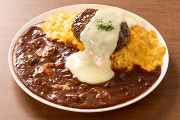 モッツァレラチーズハンバーグ＆オムライス Mozzarella Hamburg ＆ Omurice