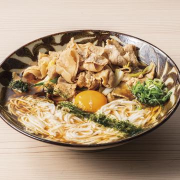 とろろ肉そば(肉二倍盛り)(温)
