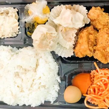 唐揚げ(3個)、自家製しゅうまい(3個)弁当