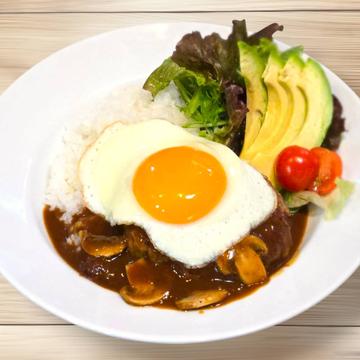 自家製ハンバーグのデミグラスロコモコボウル
