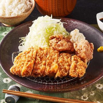 マルキン醤油からあげ(2個)と三元豚ロースカツ弁当