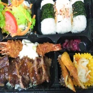 ステーキ&エビフライ弁当