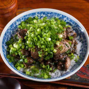 焼鳥屋の炭塩ネギ盛り丼