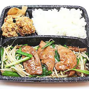 ニラレバ唐揚弁当