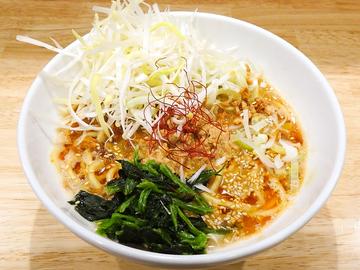 白髪葱担々麺(特製そぼろ・ほうれん草・薬味葱・フライドオニオン・白胡麻・糸唐辛子・白髪葱)