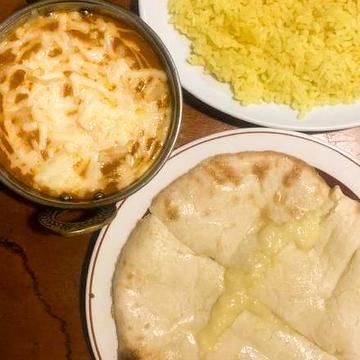 キーマチーズ カレーナン セット cheesekeema naan set