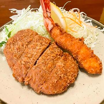 ミックス弁当(えび・メンチ)