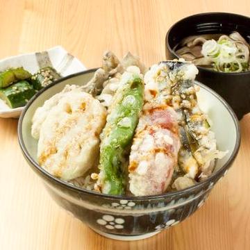 野菜天丼+ミニそば
