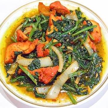 ほうれん草とチキンのグリル Spinach chicken grill (nan or rice)