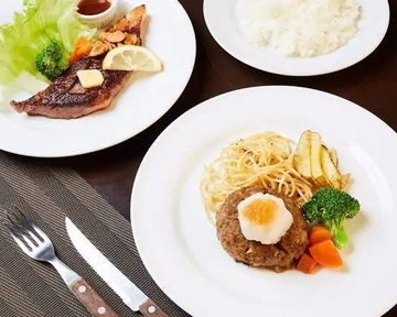 (2)(12)おろしハンバーグとサーロインステーキ盛り合わせ