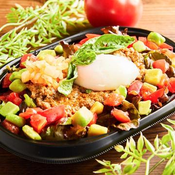 【玄米 / 大豆ミート】大豆ミートの玄米タコライス(温玉付き)