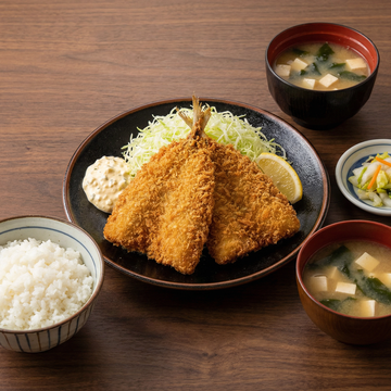 自家製アジフライ定食