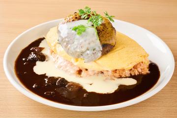 Wチーズ＆和牛ハンバーグオム