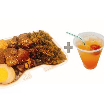 高菜魯肉飯(ルーローハン))と山子(サンザシ)ジュース