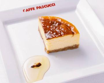 Cheesecake With Truffle Flavored Honey チーズケーキトリュフ風味はちみつ添え