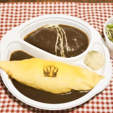 デミグラスソースオムライス＆ハンバーグ