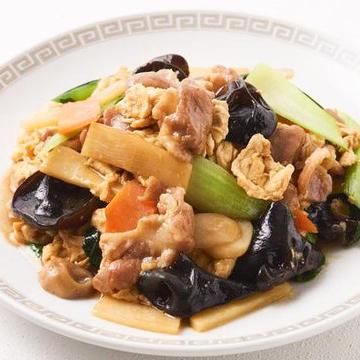 豚肉とキクラゲ玉子炒め定食