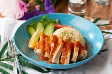 ピリ辛カオマンガイ(もも＆むね肉) Spicy Khao Man Gai (Chicken Thigh ＆ Breast)