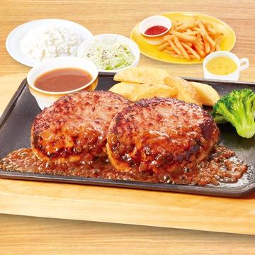 【942】手ごねハンバーグ300g弁当　ポテト&コーンスープセット