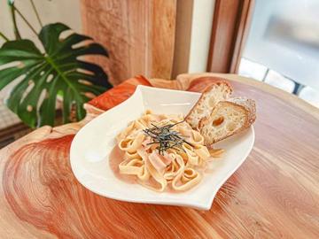 イカと明太子のクリームパスタ