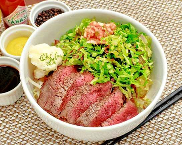 タコステ(タコライス+ガブスステーキ) Tacos Steak (Taco Rice + Gubs Steak)